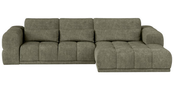 ECKSOFA Olivgrün Chenille  - Schwarz/Olivgrün, KONVENTIONELL, Kunststoff/Textil (290/203cm) - Carryhome