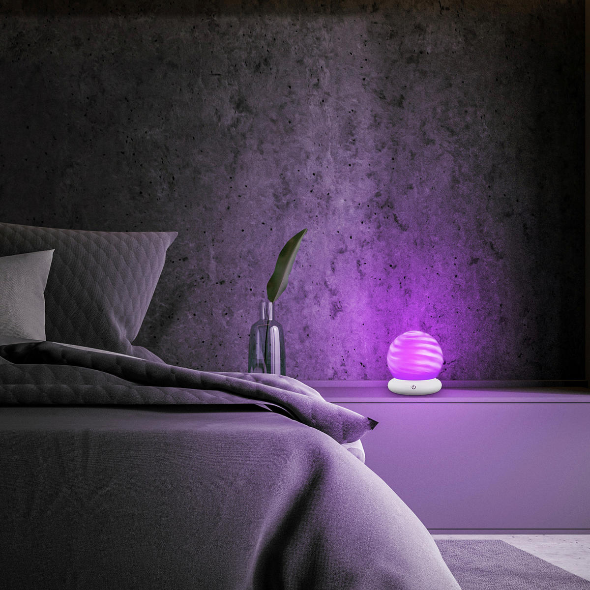 LED ASZTALI LÁMPA - fehér, Basics, műanyag (20/20/2cm)