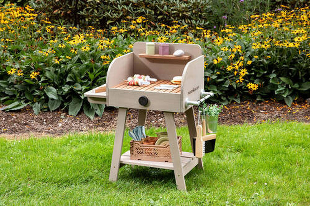KINDERGRILL BBQ CHEF - Grau, Basics, Holz (68/37/79cm) - MUDDY BUDDY