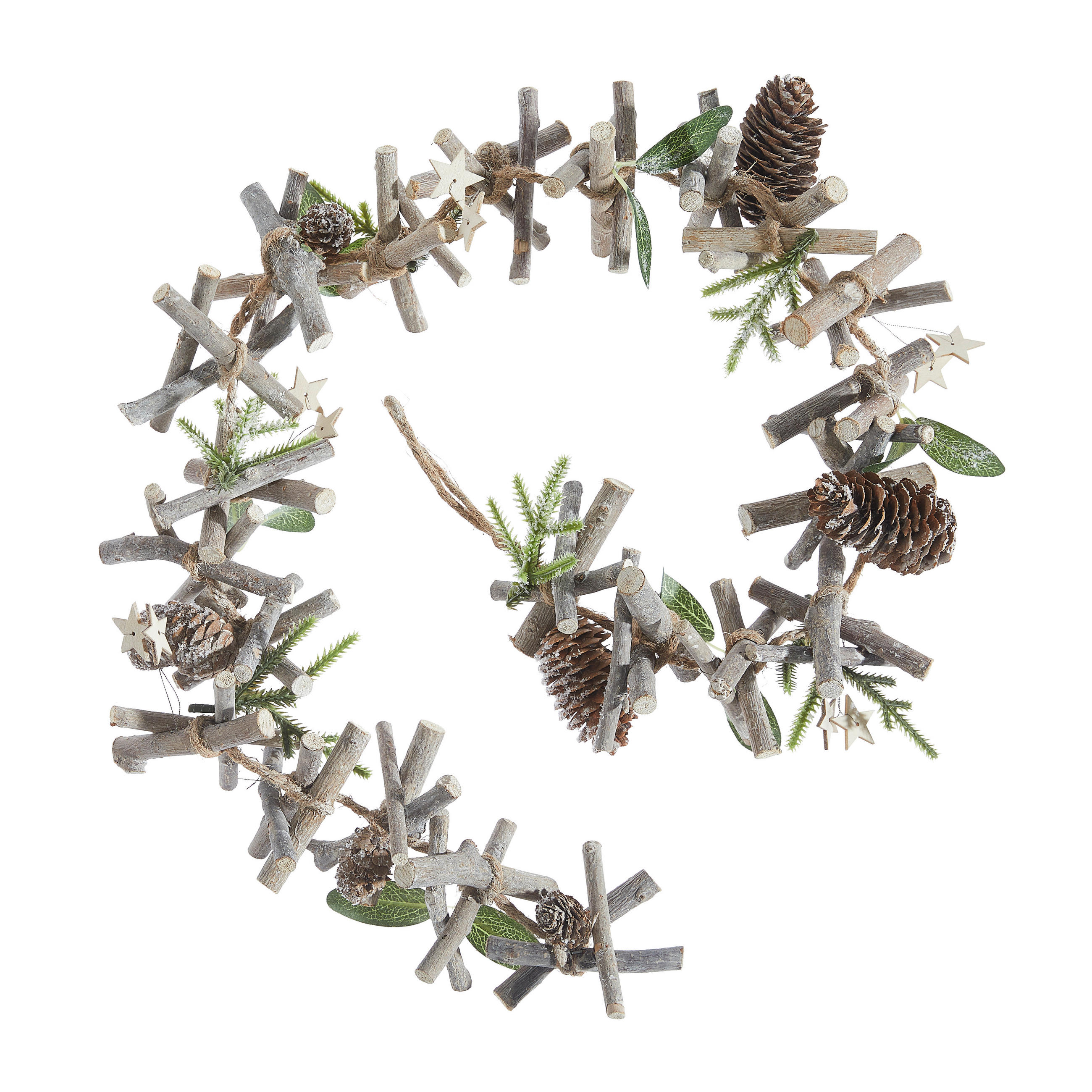 X-Mas Kieferngirlande Grün, Natur, Weiß 100 cm