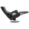 RELAXSESSEL Lenno Echtleder Nackenstütze, Relaxfunktion, Kopfteilverstellung, Aufstehhilfe    - Edelstahlfarben/Schwarz, Design, Leder/Metall (75/117/88cm) - Dieter Knoll