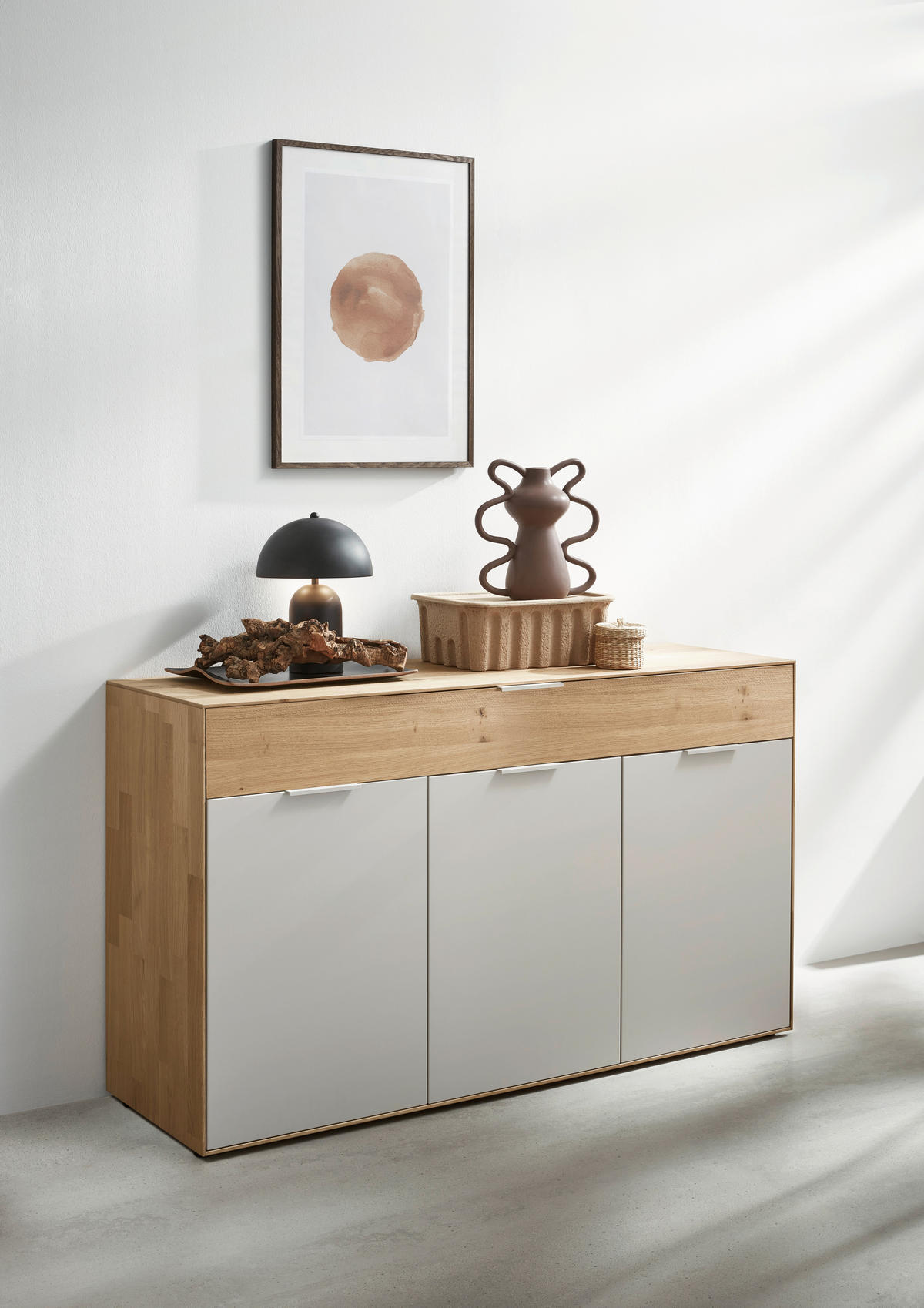 SIDEBOARD 152/88/45 cm  - Wildeiche/Perlmutt, Design, Holz/Holzwerkstoff (152/88/45cm) - Valnatura