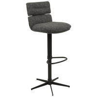 BARHOCKER Webstoff Schwarz, Dunkelgrau Eisen Lederauswahl, Stoffauswahl, Wippfunktion, Sitzfläche 360° drehbar  - Dunkelgrau/Schwarz, Design, Textil/Metall (42/99-117/50cm) - Dieter Knoll