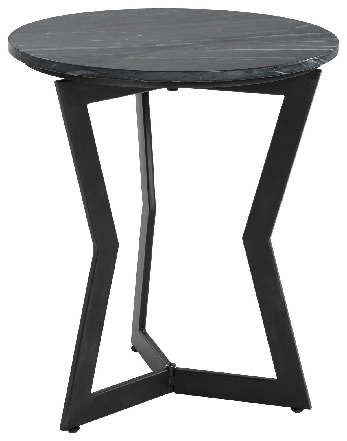 BEISTELLTISCH Metall, Stein 45/45/52 cm  - Schwarz, Design, Stein/Metall (45/45/52cm) - Novel