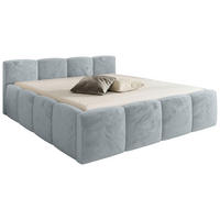 POLSTERBETT 180/200 cm,  in Hellgrau, gepolstertes Kopfteil, Lattenrost, Bettkasten,  - Hellgrau/Schwarz, MODERN, Holz/Textil (180/200cm) - Chameo