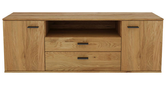 LOWBOARD  165/58/50 cm 2 Schublade(n) Beimöbel erhältlich, stehend  - Schwarz/Eiche Artisan, Natur, Holz/Holzwerkstoff (165/58/50cm) - Linea Natura