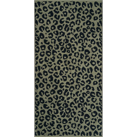 DUSCHTUCH Leo 80/150 cm  - Schwarz/Olivgrün, Design, Textil (80/150cm) - Cawoe