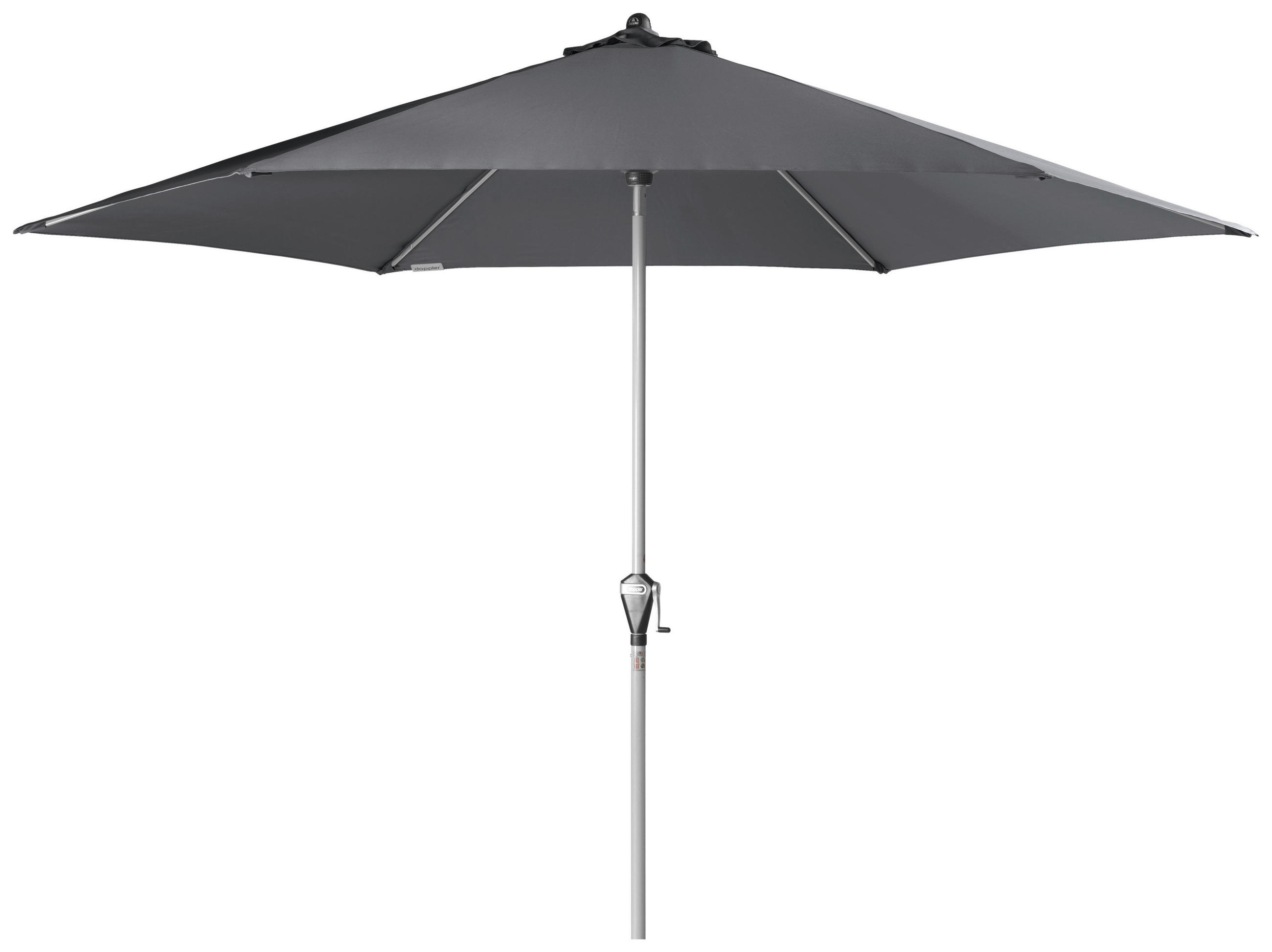 SLUNEČNÍK 320 cm - barvy stříbra/antracitová, Basics, kov/textil (320cm) - Ambia Garden