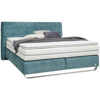 BOXSPRINGBETT 180/200 cm  Türkis  - Türkis/Chromfarben, Design, Textil/Metall (180/200cm) - Joop!