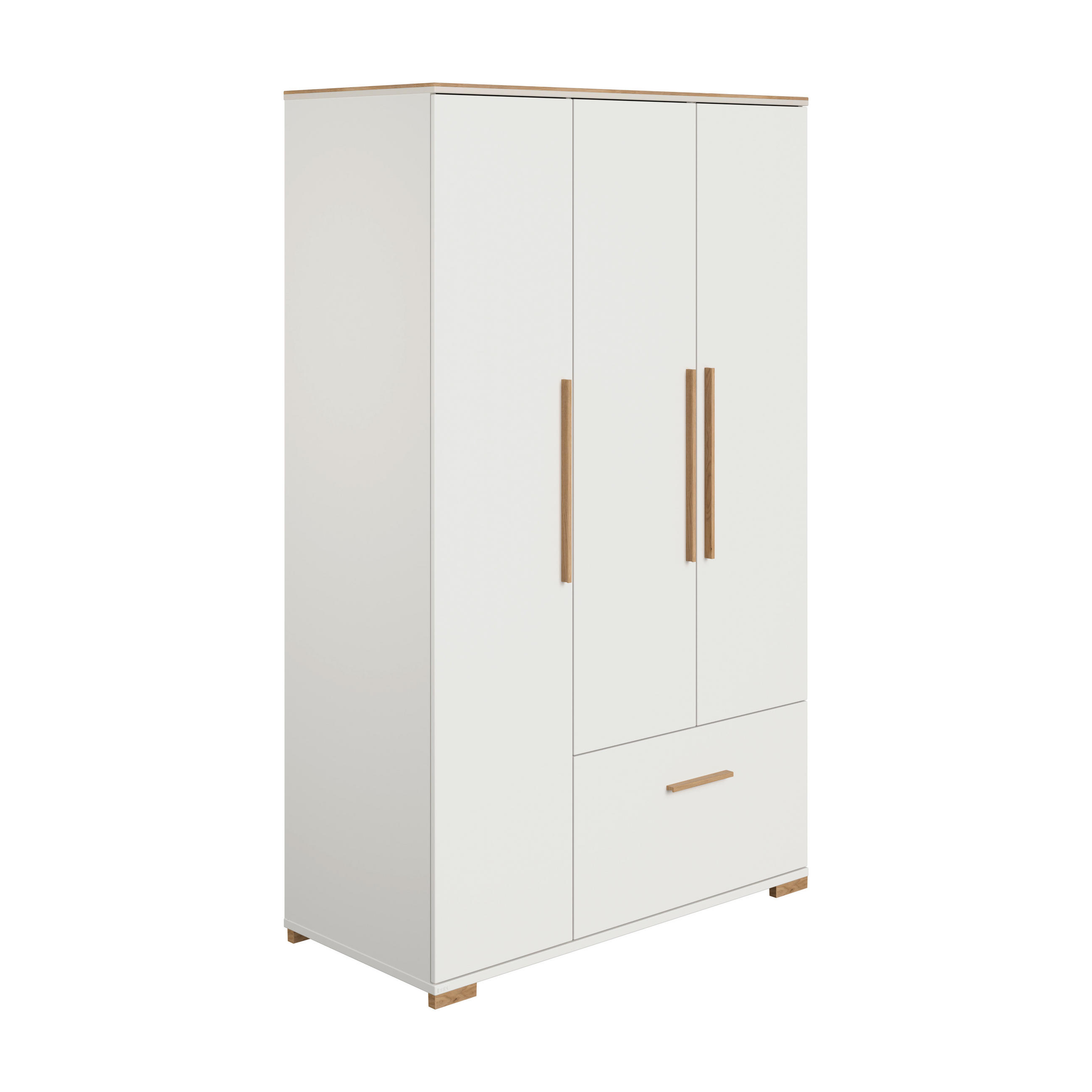 BABYKLEIDERSCHRANK Enie Weiß, Eichefarben  - Eichefarben/Weiß, Basics, Holz/Holzwerkstoff (123,50/200,40/55,6cm) - Paidi