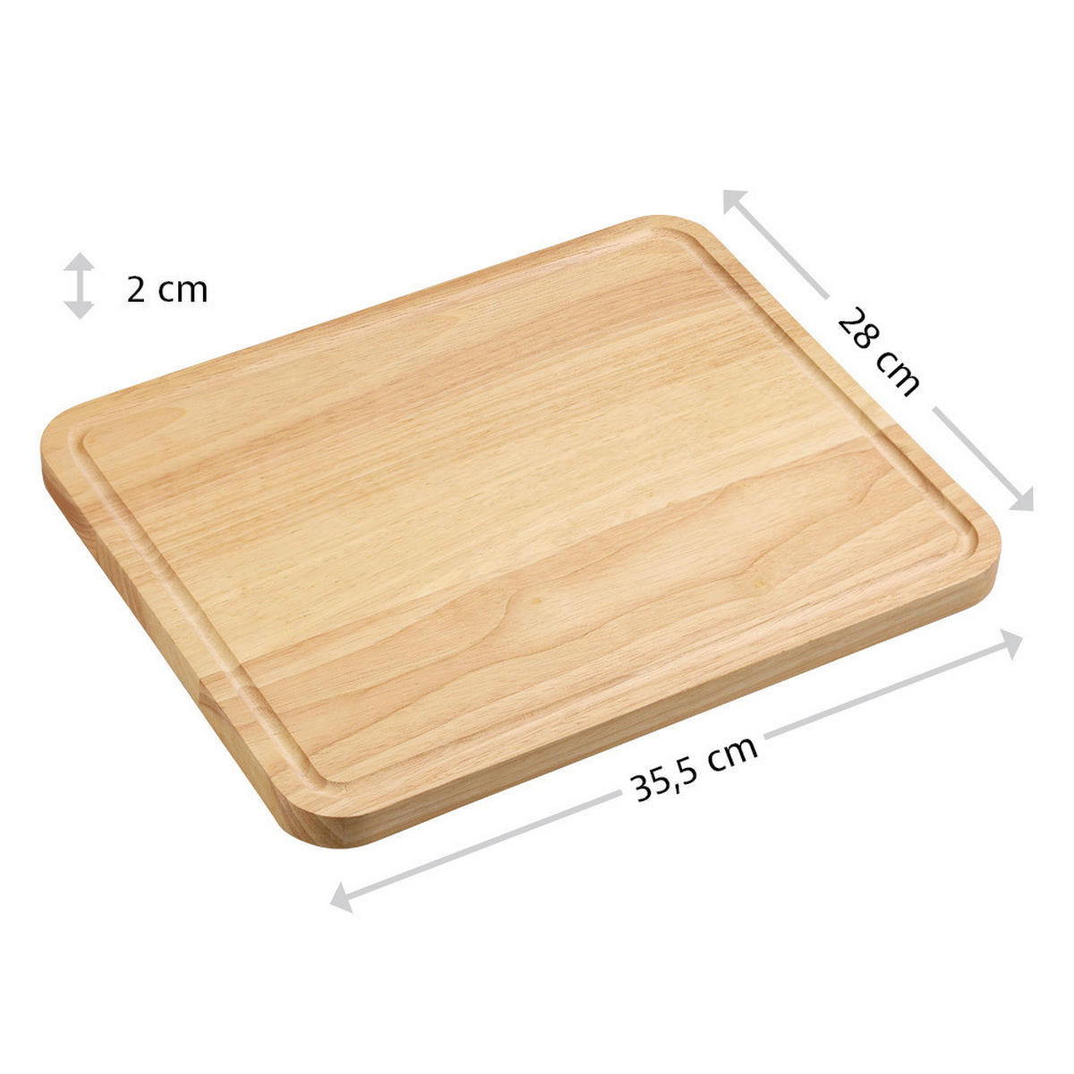 SCHNEIDEBRETT Holz Kautschukholz  - Naturfarben, Basics, Holz (33,5/28/2cm) - Kesper
