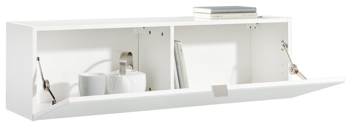 HÄNGEELEMENT in Weiss   - Weiss/Edelstahlfarben, Design, Glas/Holzwerkstoff (109,7/32/29cm) - Hom`in