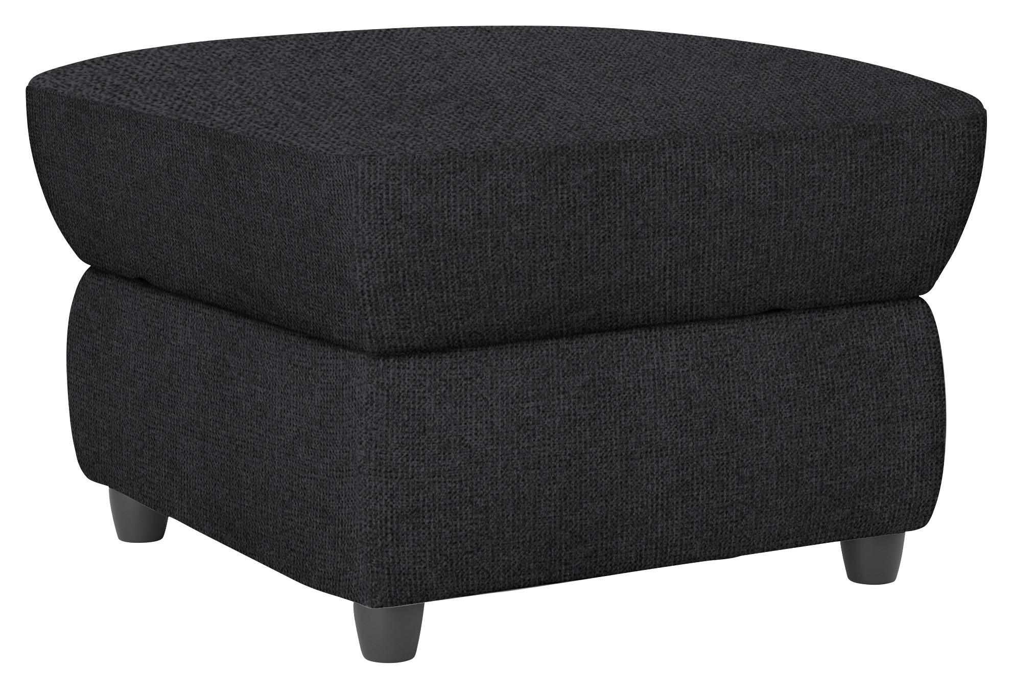 HOCKER in Textil Schwarz - Schwarz, Konventionell, Kunststoff/Textil (68/45/68cm) - Livetastic