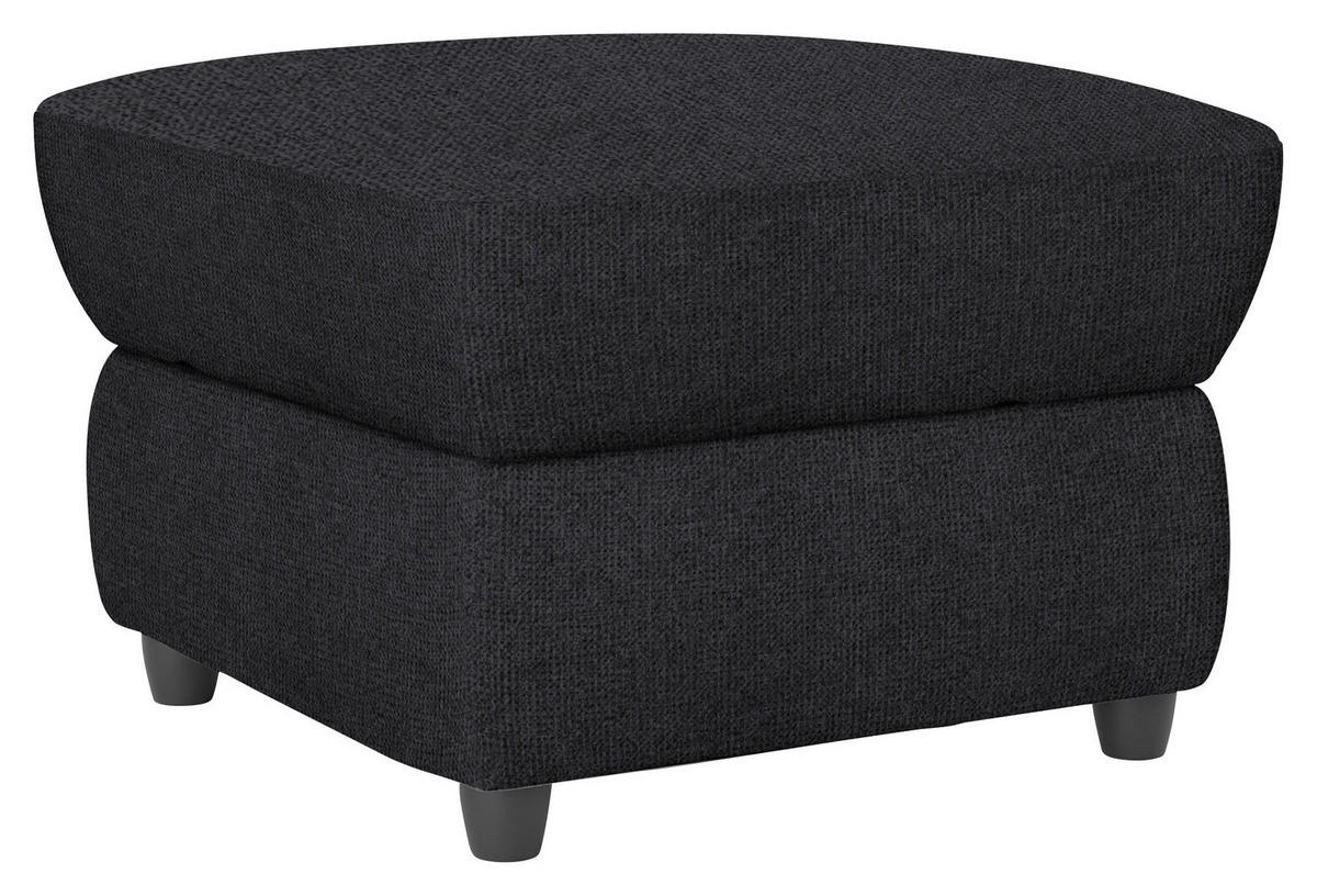 HOCKER in Textil Schwarz  - Schwarz, KONVENTIONELL, Kunststoff/Textil (68/45/68cm) - Livetastic