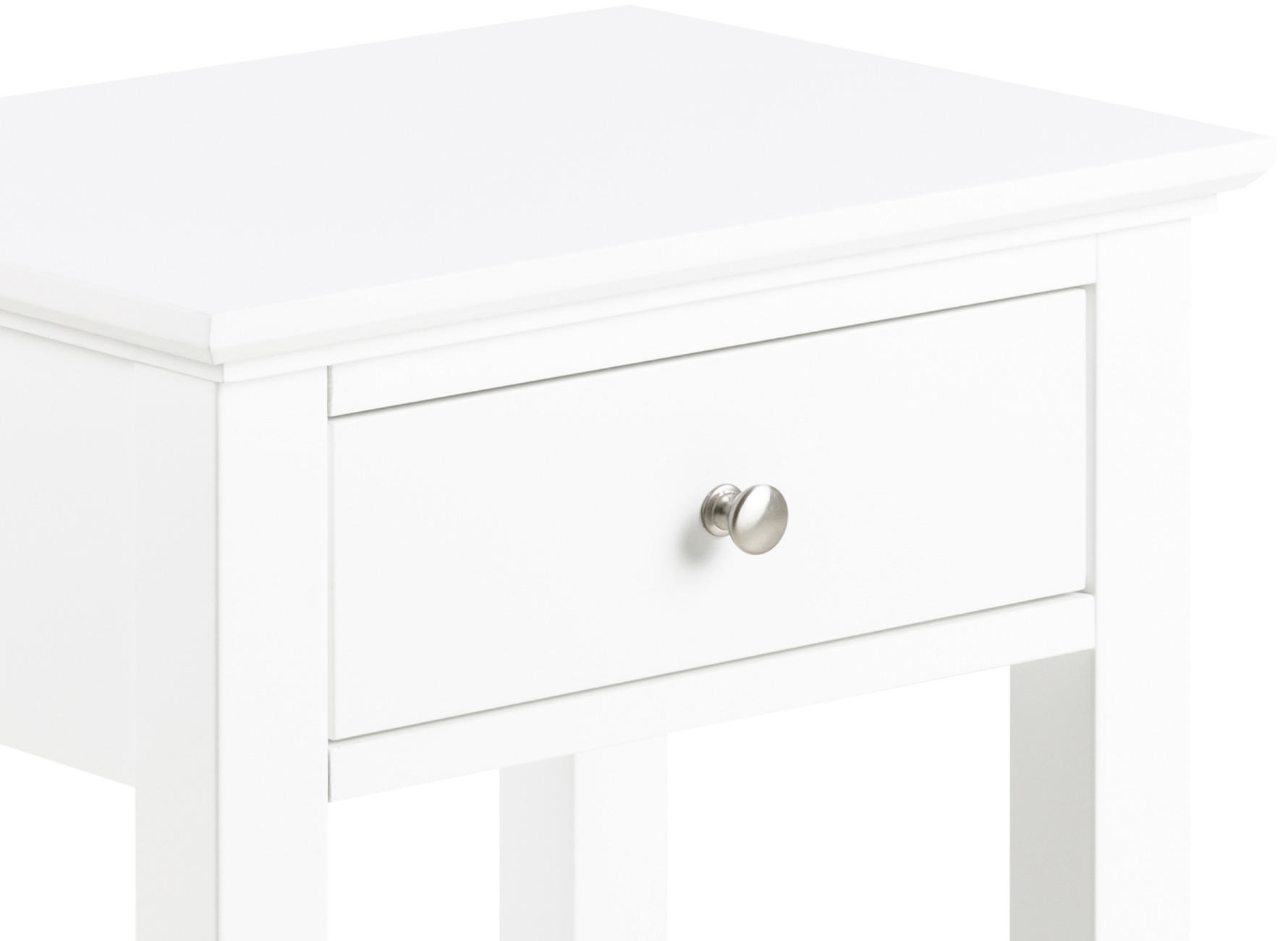 SÄNGBORD i vit  - vit/silver, Klassisk, metall/trämaterial (34/62,8/45cm) - Best Price