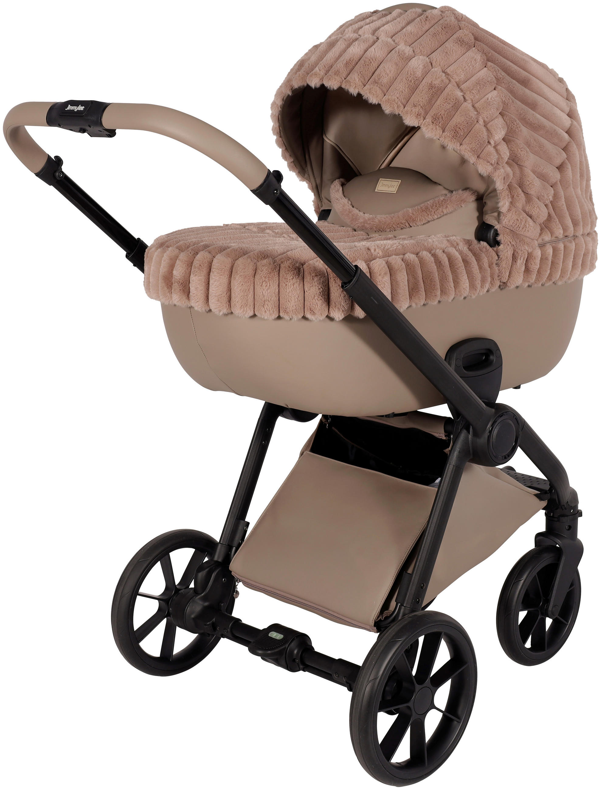 KINDERWAGENSET  - Schwarz/Cappuccino, Design, Textil/Metall (104,5/62/94cm) - Jimmylee