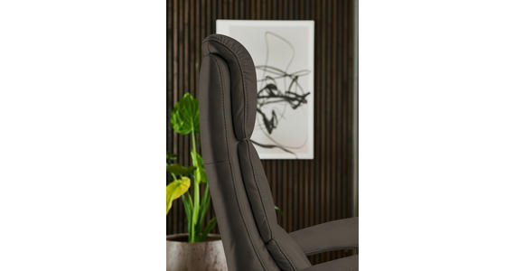 RELAXSESSEL in Leder Graubraun  - Edelstahlfarben/Graubraun, Design, Leder/Metall (76/119/86cm) - Dieter Knoll