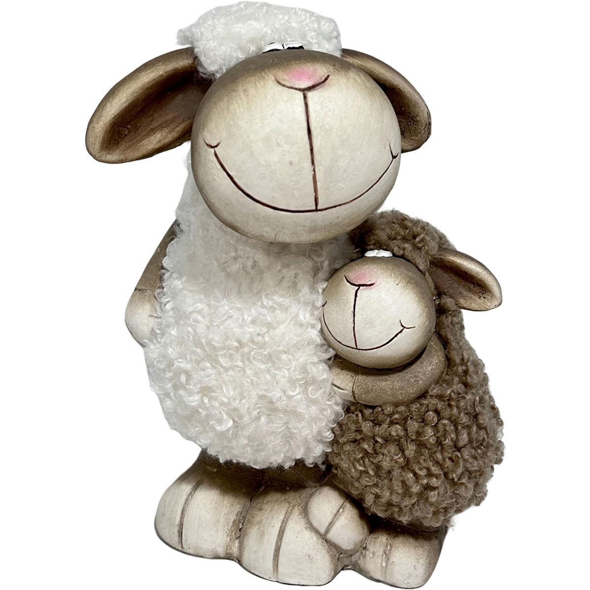 DEKORATIONSFÅR - vit/brun, Lifestyle, textil/sten (26/36/21cm)