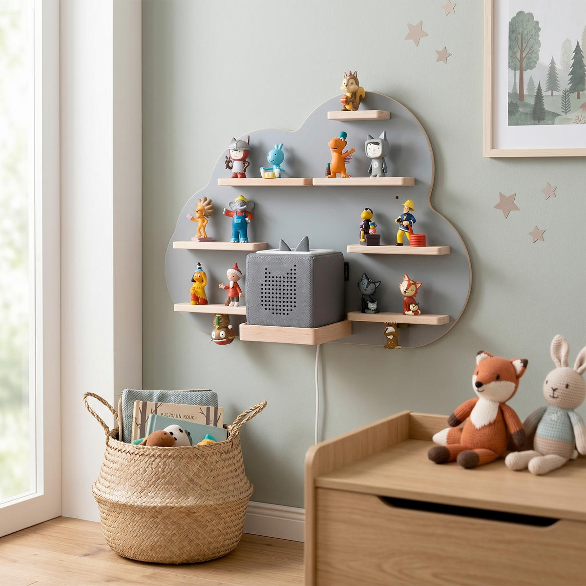 KINDERREGAL  - Grau, Modern, Holzwerkstoff (55/40/19cm) - Livetastic
