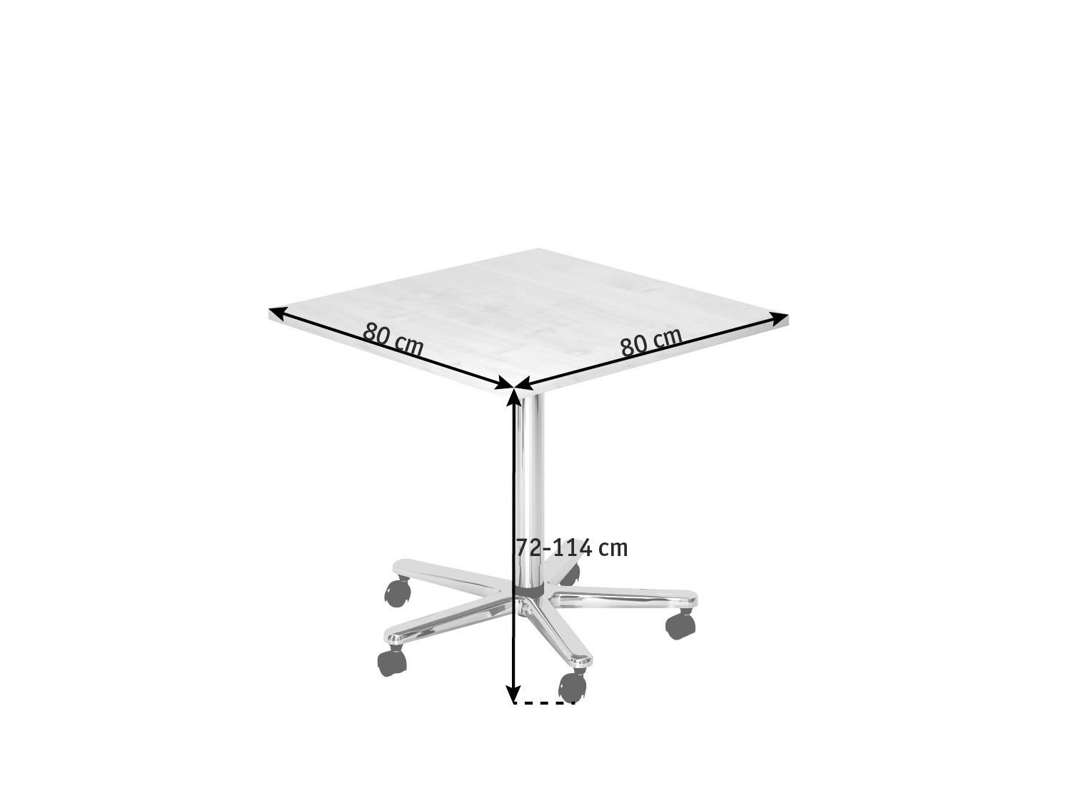 STEHTISCH 80/80/72-114 cm  - Buchefarben/Schwarz, KONVENTIONELL, Holzwerkstoff/Metall (80/80/72-114cm) - Venda