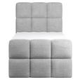 BOXBETT 90/200 cm,  in Hellgrau, gepolstertes Kopfteil, Bettkasten, Topper, H3 = fest  - Hellgrau/Schwarz, Design, Holzwerkstoff/Kunststoff (90/200cm) - Xora
