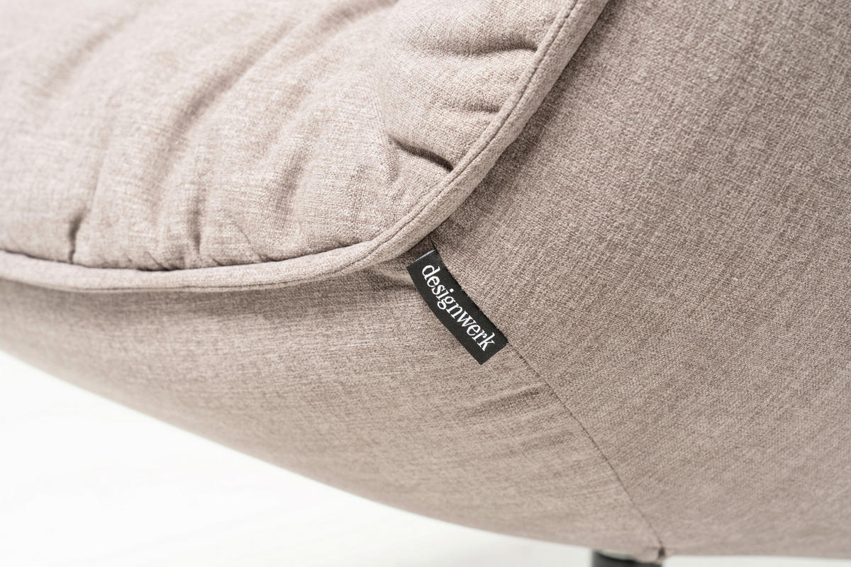 SESSEL in Flachgewebe Taupe  - Taupe/Schwarz, MODERN, Textil/Metall (86/92/99cm) - Designwerk