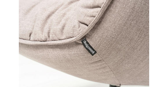 SESSEL in Flachgewebe Taupe  - Taupe/Schwarz, MODERN, Textil/Metall (86/92/99cm) - Belluti