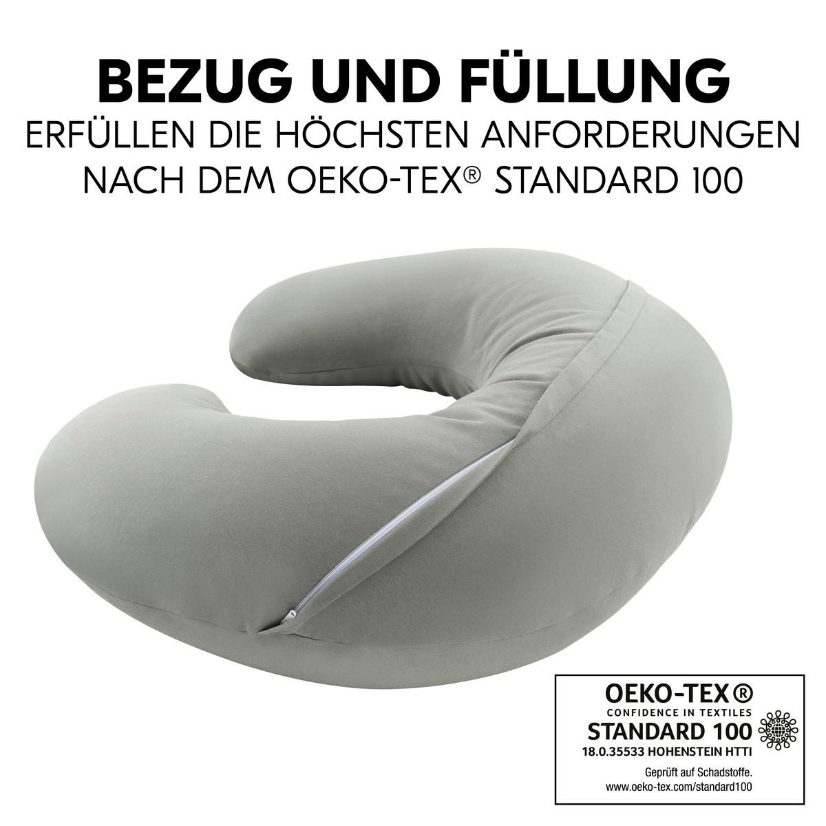 STILLKISSEN Nurse N Feed   - Grau, Basics, Textil (25/80/140cm) - Hauck