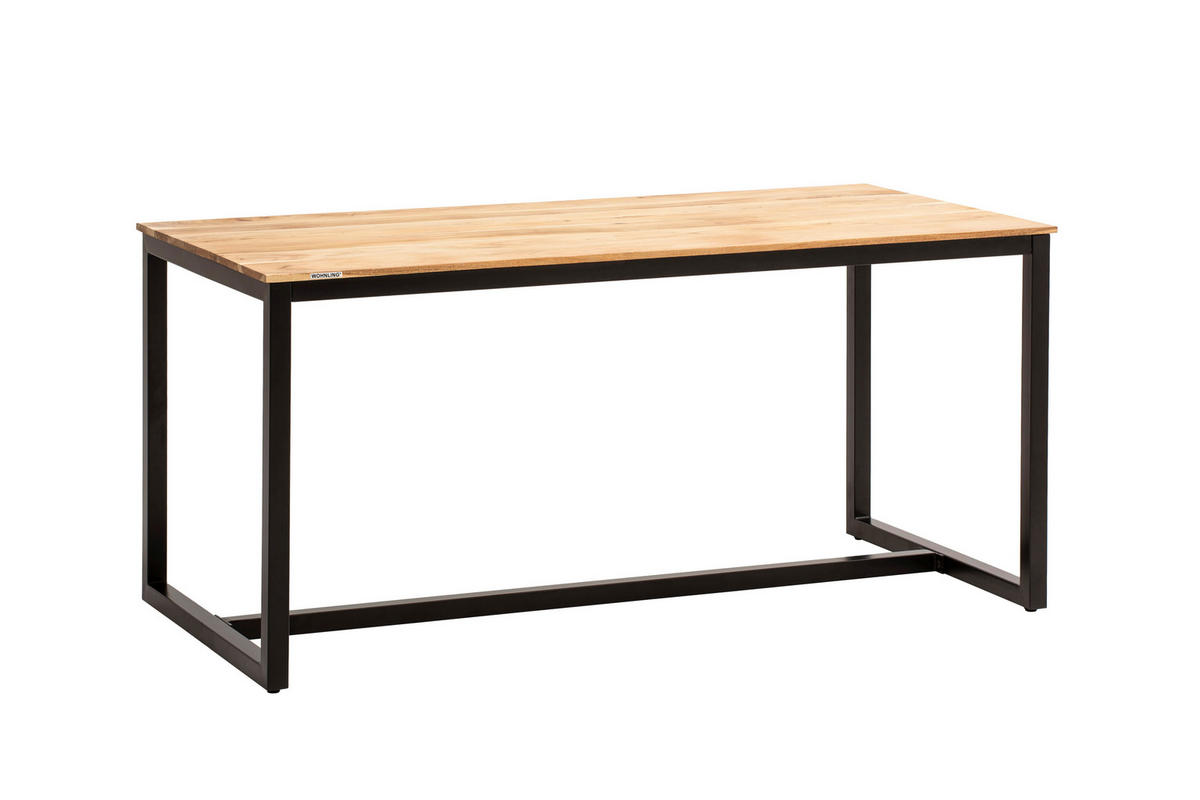ESSTISCH in Holz 140/80/76 cm  - Schwarz/Akaziefarben, Design, Holz/Metall (140/80/76cm) - MID.YOU