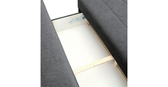 SCHLAFSOFA Flachgewebe Dunkelgrau  - Dunkelgrau/Schwarz, KONVENTIONELL, Textil/Metall (197/75/100cm) - Carryhome