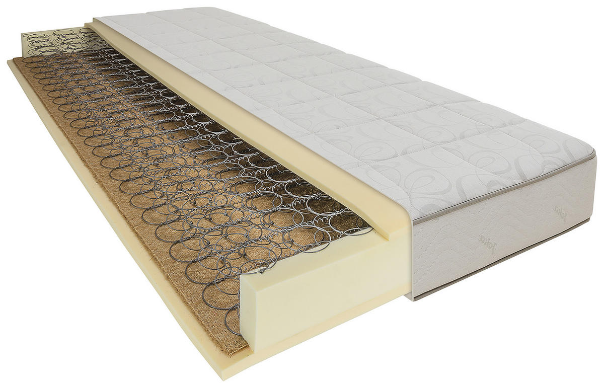 FEDERKERNMATRATZE 90/200 cm Höhe ca. 23 cm  - Weiß, Basics, Textil (90/200cm) - Joka