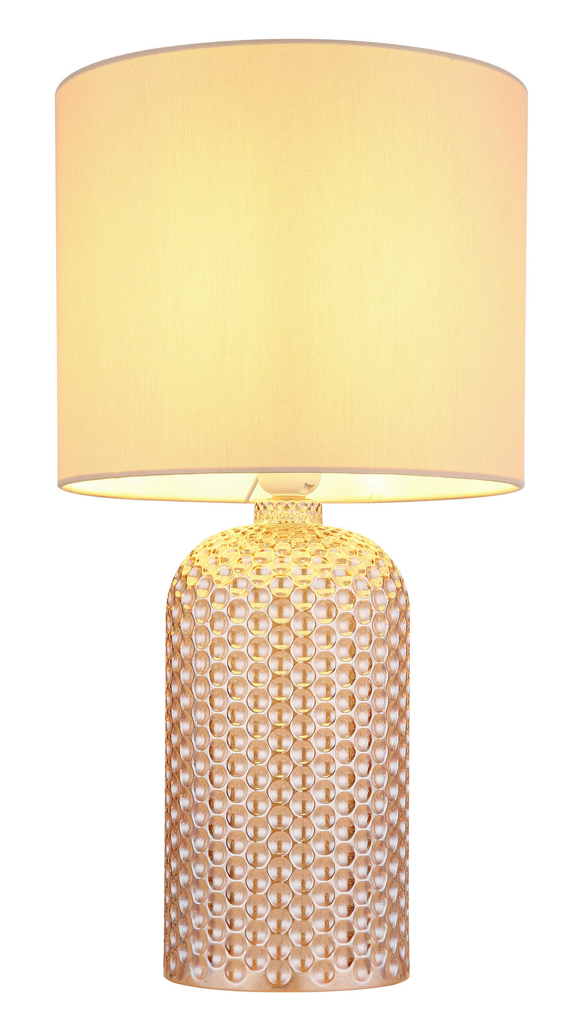 BORDSLAMPA SOFIA 26,5/50 cm   - vit/champagne, Basics, glas/textil (26,5/50cm)