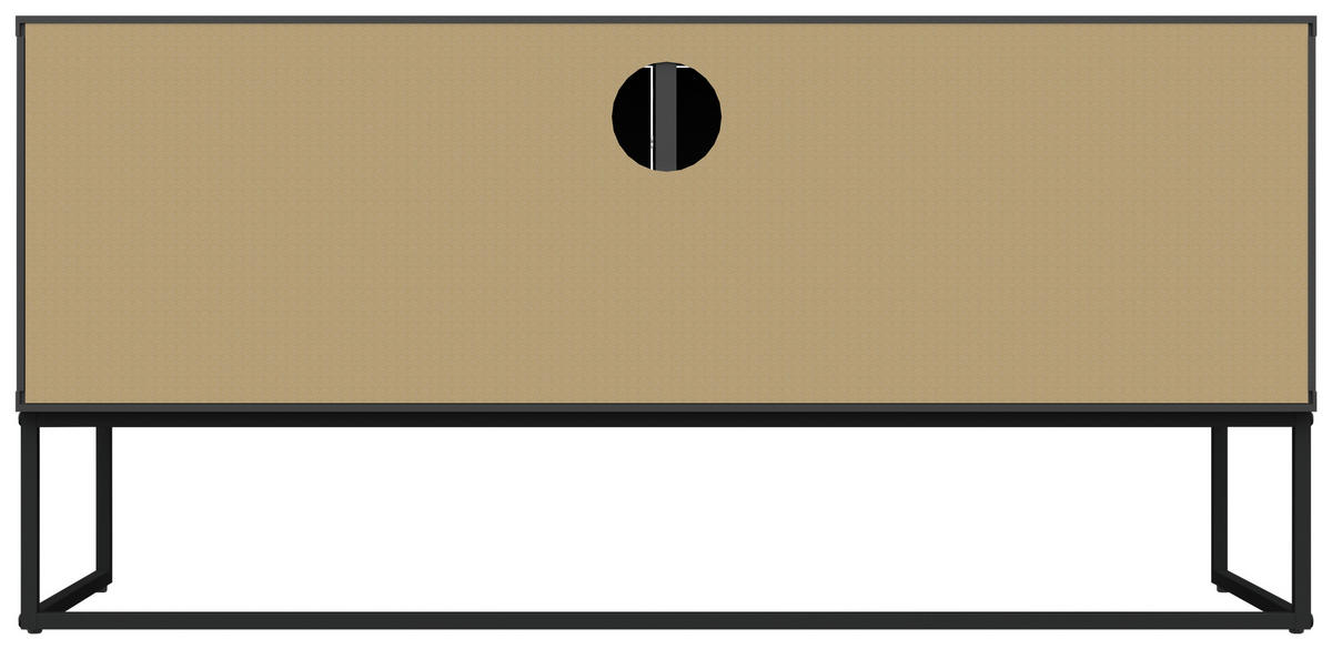 LOWBOARD Lipp  in 118/57/43 cm  - Schwarz, Design, Holzwerkstoff/Metall (118/57/43cm)