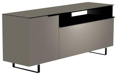 LOWBOARD  in 160/66/45 cm  - Schwarz/Grau, Design, Glas/Holzwerkstoff (160/66/45cm) - Moderano