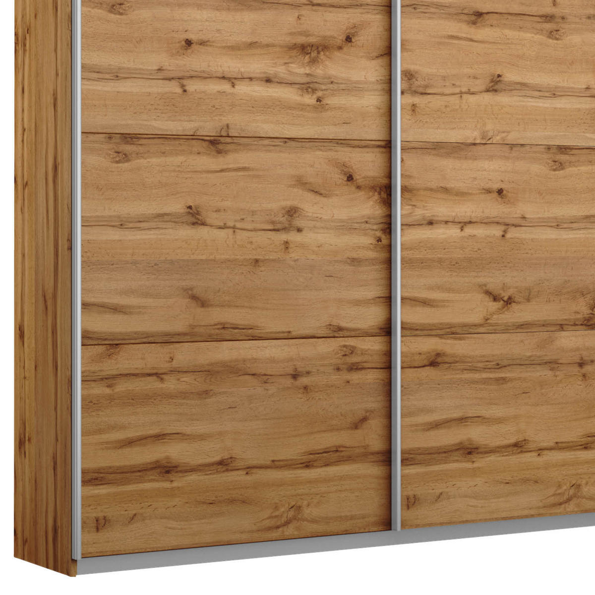 SCHWEBETÜRENSCHRANK  in Eichefarben  - Eichefarben/Alufarben, MODERN, Holzwerkstoff/Metall (271/230/62cm) - Rauch Möbel