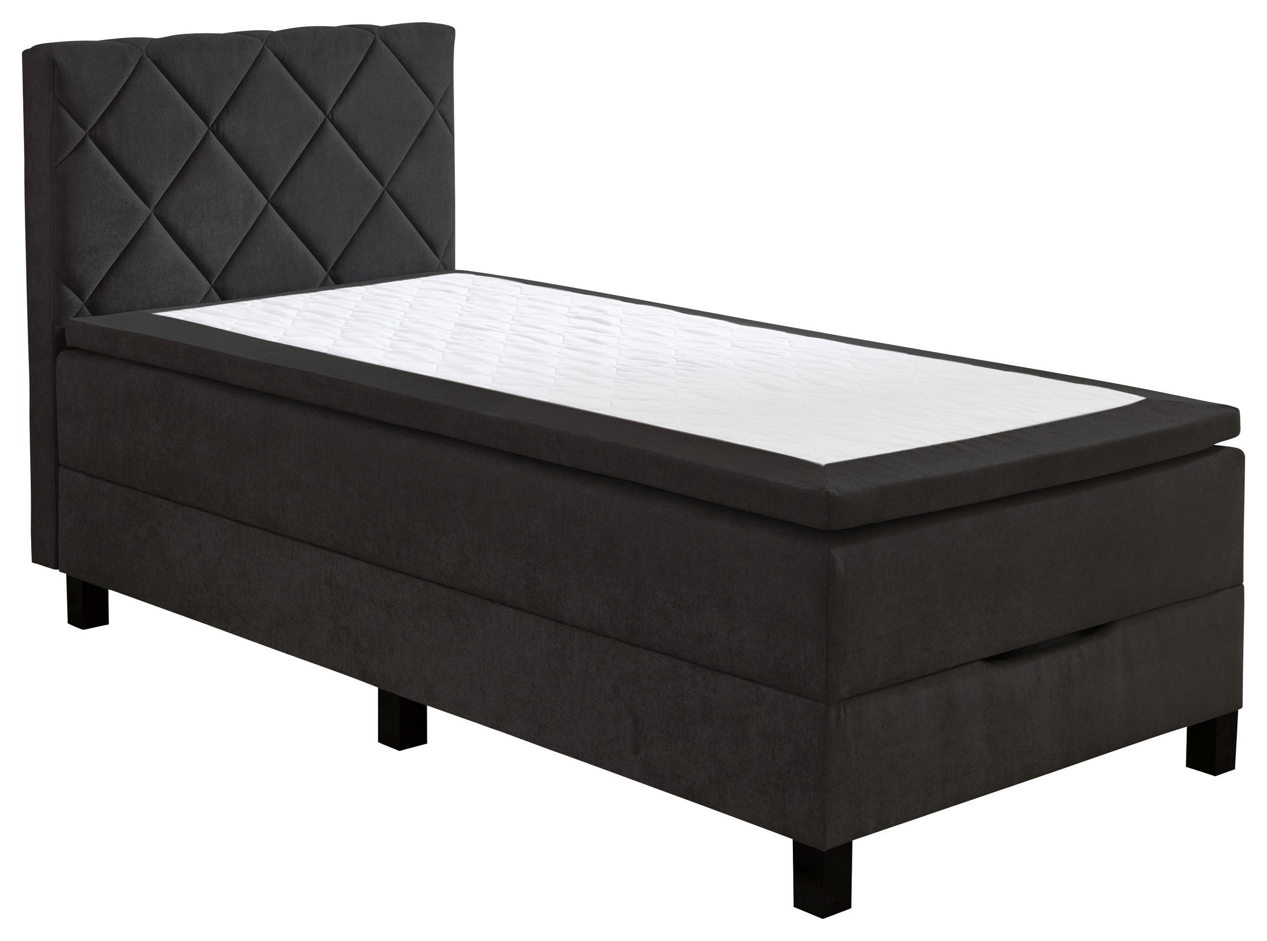 BOXSPRINGBETT 100/200 cm  in Schwarz  - Schwarz, Konventionell, Kunststoff/Textil (100/200cm) - Boxxx