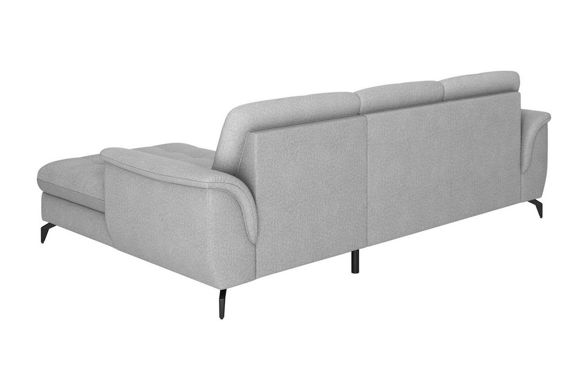 ECKSOFA in Flachgewebe Grau  262/164 cm  - Schwarz/Grau, MODERN, Textil/Metall (262/164cm) - Sit & More