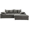 ECKSOFA in Cord Grau  - Schwarz/Grau, Modern, Kunststoff/Textil (278/200cm) - Livetastic