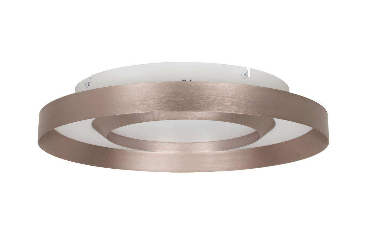 LED-DECKENLEUCHTE Avoir 40/8 cm  - Champagner/Goldfarben, Design, Kunststoff/Metall (40/8cm) - Novel