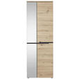GARDEROBENSCHRANK  in 65/192/38 cm  - Eichefarben/Graphitfarben, Design, Glas/Holzwerkstoff (65/192/38cm) - Voleo