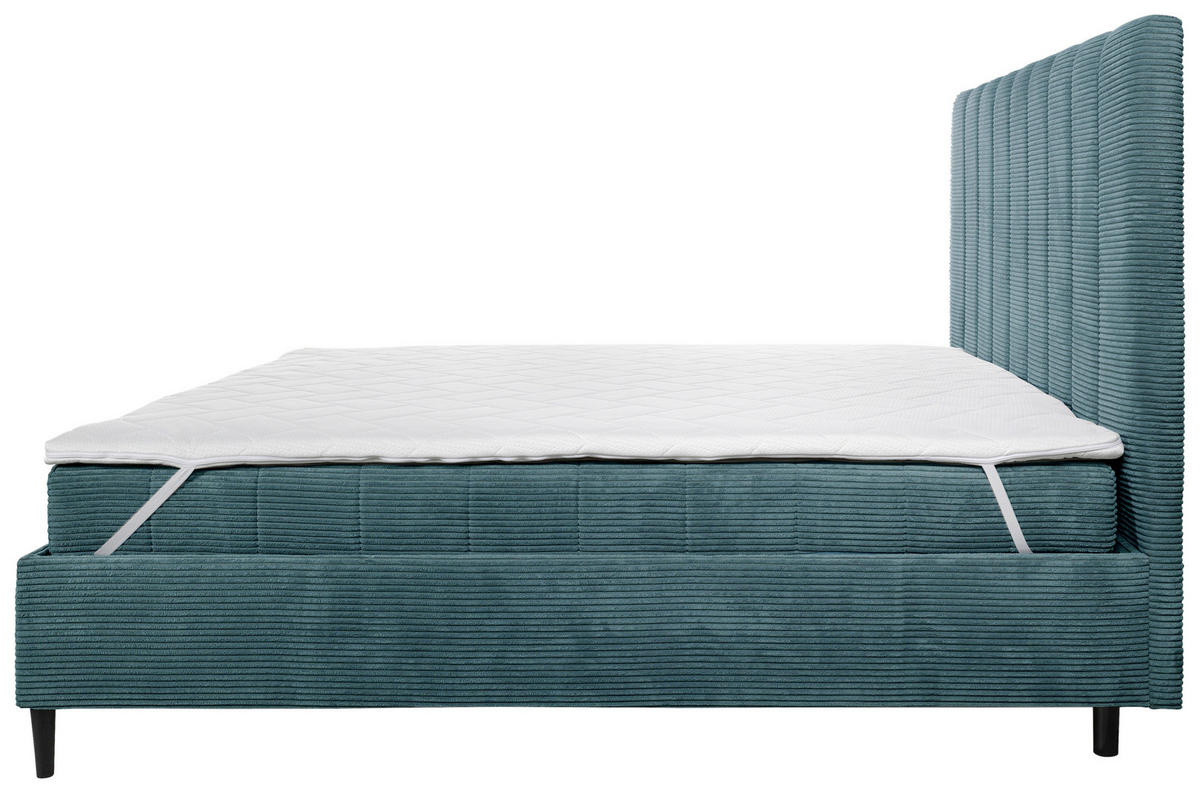 POLSTERBETT Matratze, Lattenrost 180/200 cm  in Hellblau  - Creme/Schwarz, LIFESTYLE, Holz/Textil (180/200cm) - Livetastic