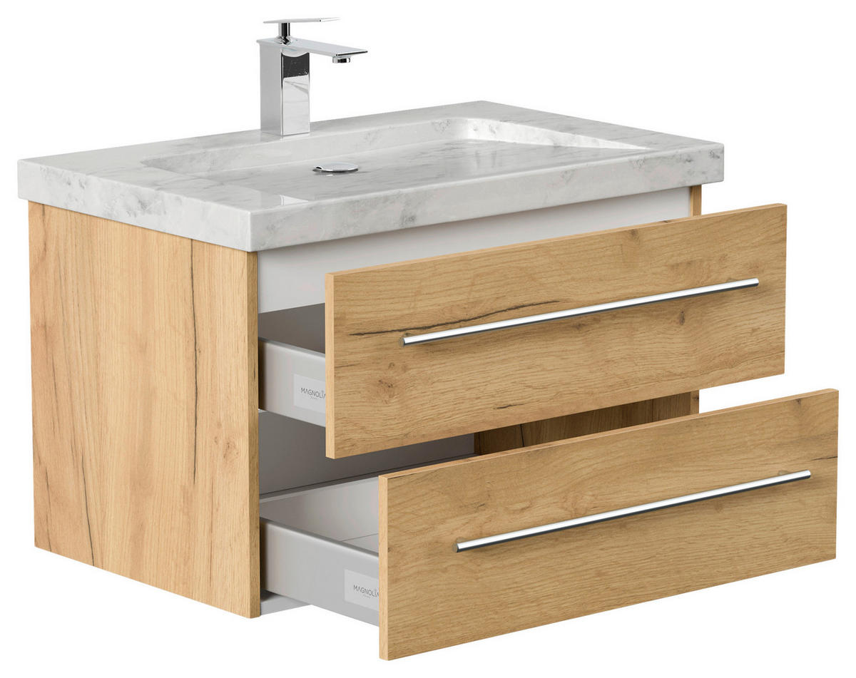 WASCHTISCHKOMBI 75 cm  - Eichefarben, Basics, Holzwerkstoff/Stein (75cm) - MID.YOU