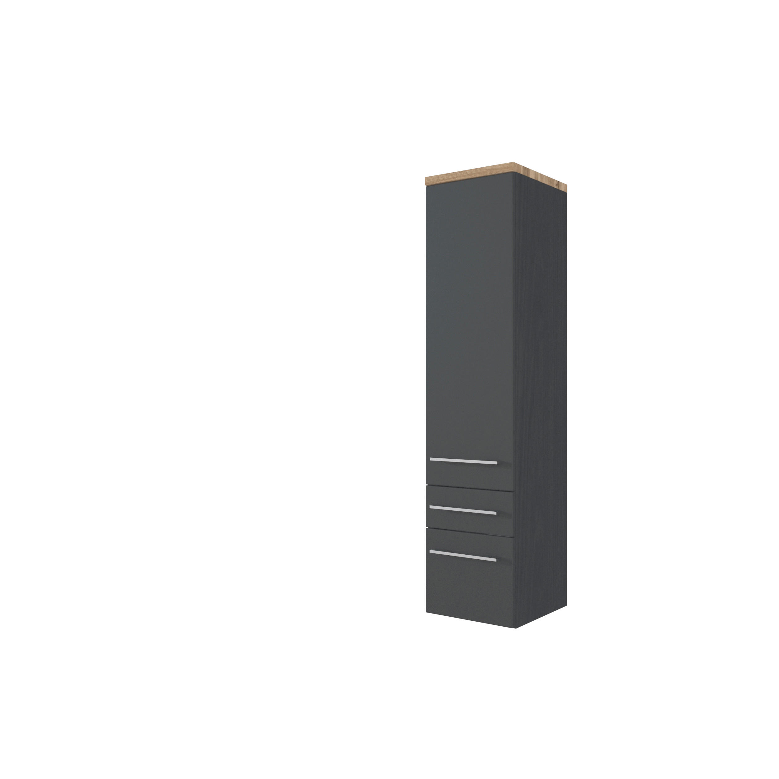 MIDISCHRANK 30/130/35 cm  - Alufarben/Grau, KONVENTIONELL, Holzwerkstoff/Metall (30/130/35cm) - Xora