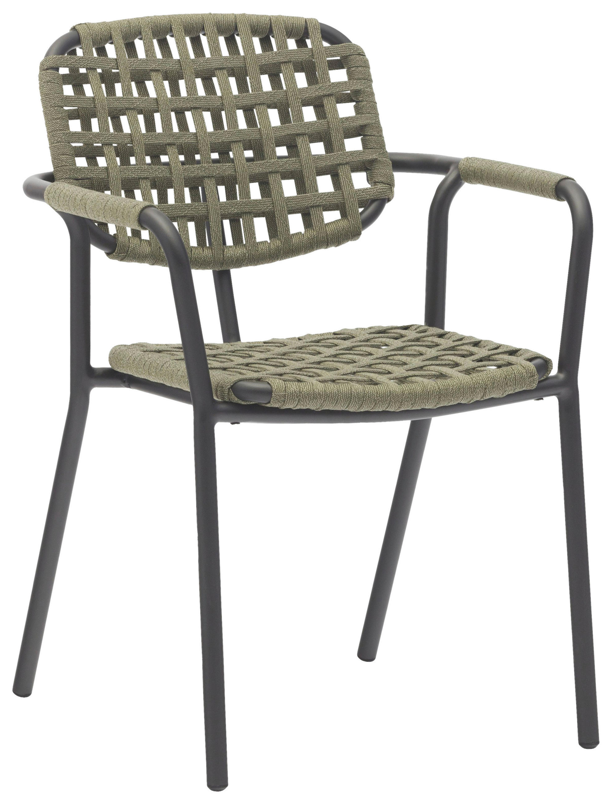 STAPELSESSEL Aluminium Graphitfarben, Olivgrün  - Graphitfarben/Olivgrün, Basics, Textil/Metall (60,5/80,5/57cm) - Zebra 