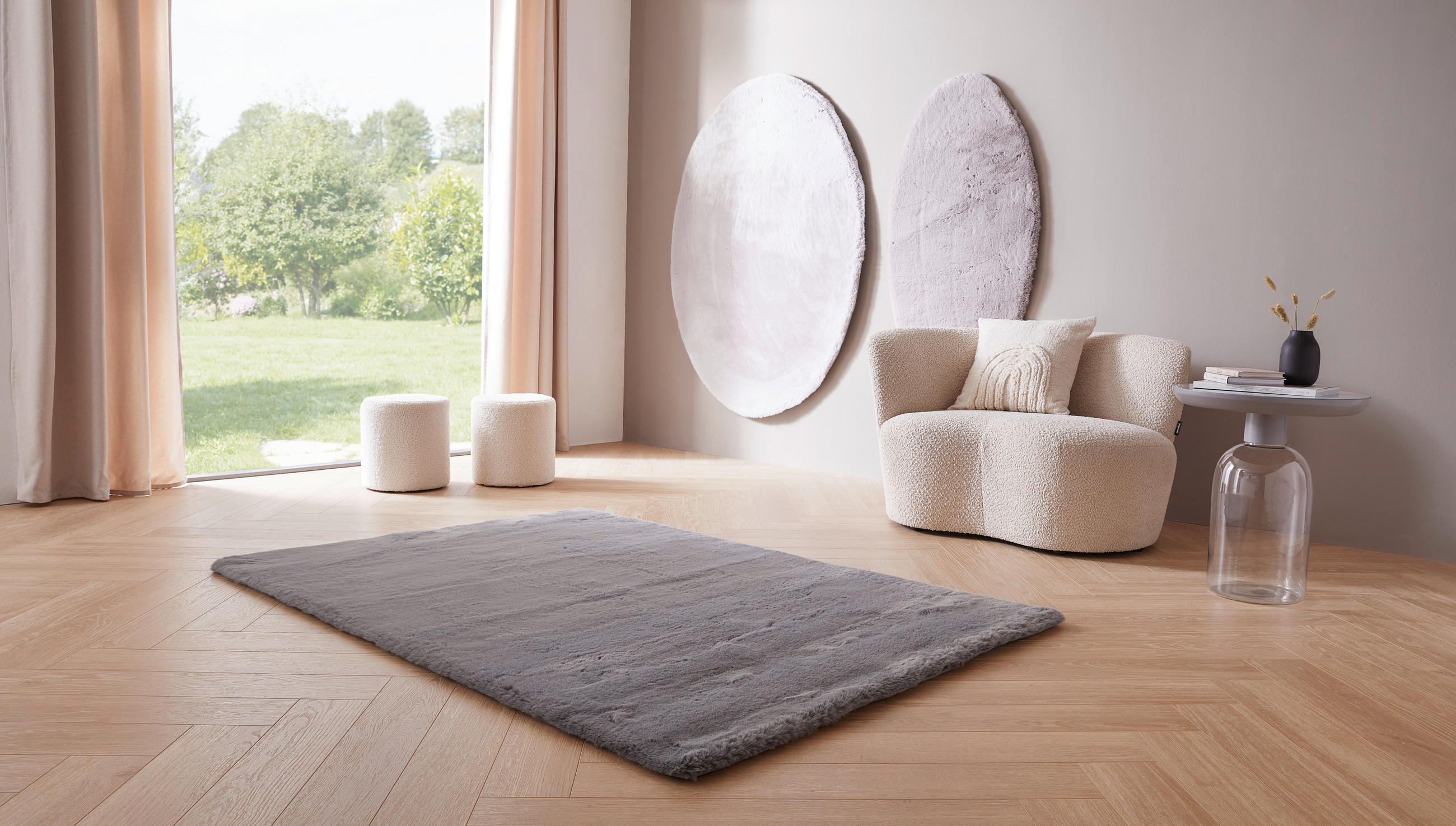 HOCHFLORTEPPICH 120/160 cm Lhasa Titanfarben  - Titanfarben, Design, Textil (120/160cm) - Novel