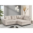 ECKSOFA  in Plüsch Creme  - Creme/Schwarz, KONVENTIONELL, Kunststoff/Textil (249/175cm) - Carryhome