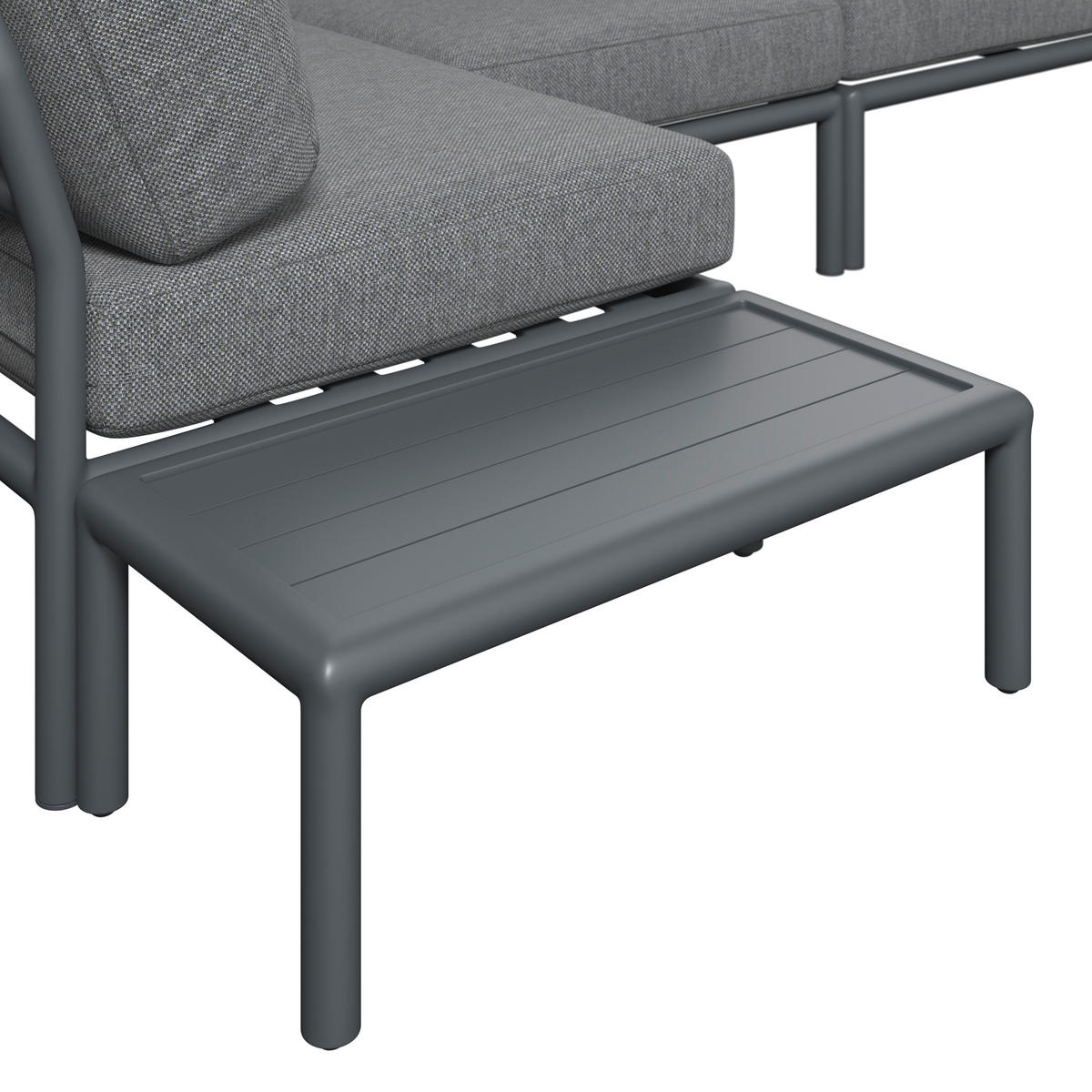 LOUNGEGARNITUR 169/289 cm Aluminium  - Dunkelgrau/Anthrazit, Design, Textil/Metall (169/289cm) - Amatio