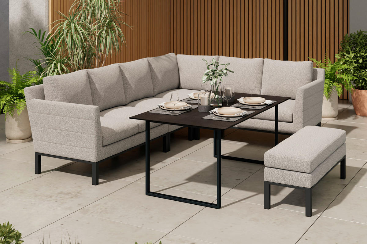 Masă Pentru Grădină 158/90/68 cm   - maro închis/antracit, Design, plastic/metal (158/90/68cm) - Amatio