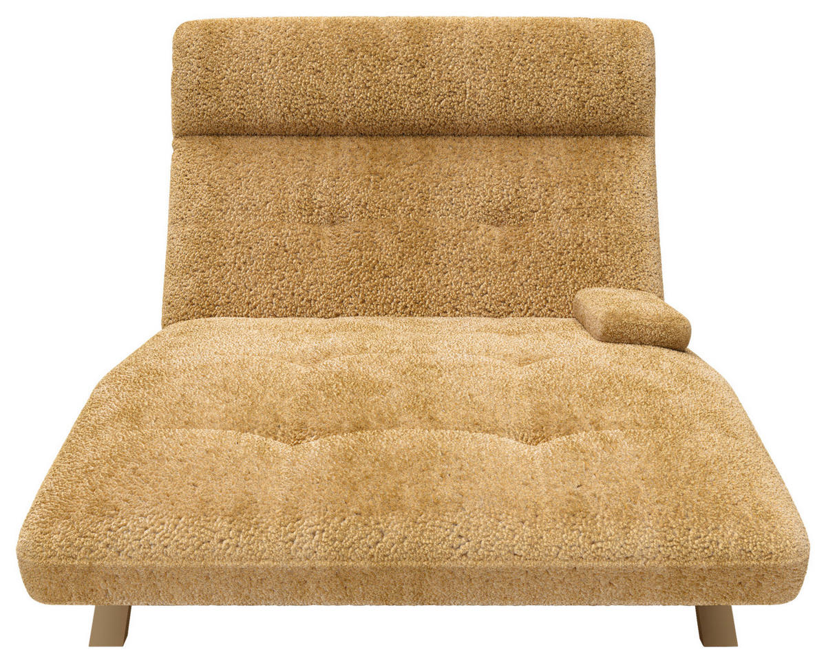RELAXLIEGE Chenille, Teddystoff Goldfarben  - Goldfarben/Cappuccino, Design, Textil/Metall (120/54-113/158-198cm) - Pure Home Lifestyle