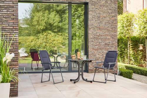 GARTENSET Flachgewebe Aluminium, Stahl  - Anthrazit/Schwarz, KONVENTIONELL, Kunststoff/Textil - Siena Garden
